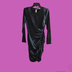 VERONICA BEARD Elegant Black Dress With Silver Accent Polka Dots | Size 0